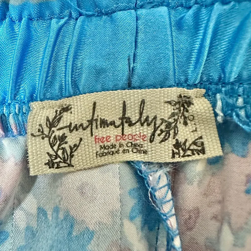Intimately Free People Pillow Talk Satin Short Pajama Set Large EUC Loungewear